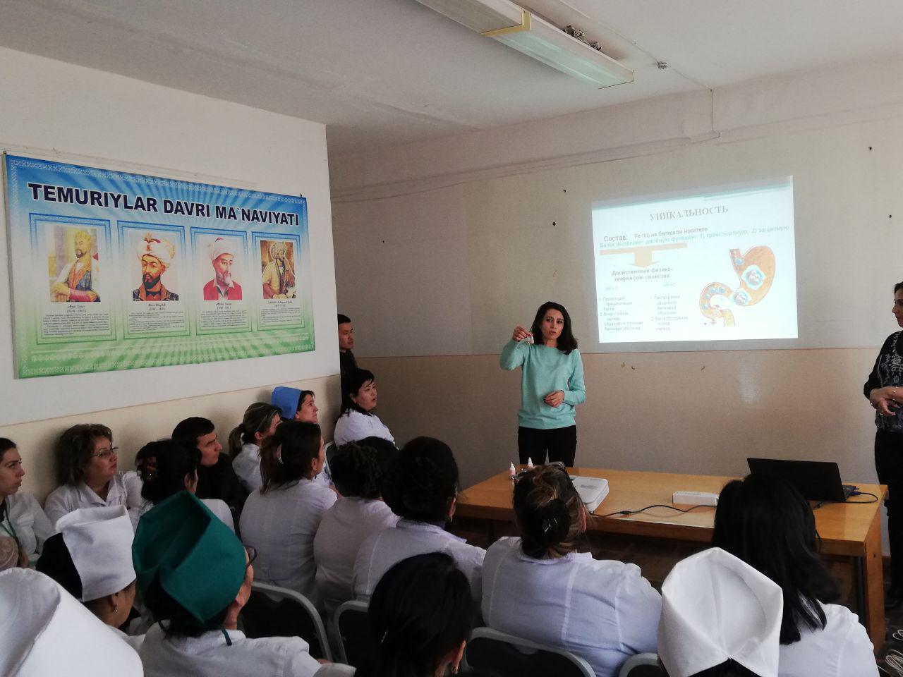 MR Komoliddin - *Presentation Ferlatum/Microclismi with product manager Iroda using demo-kit